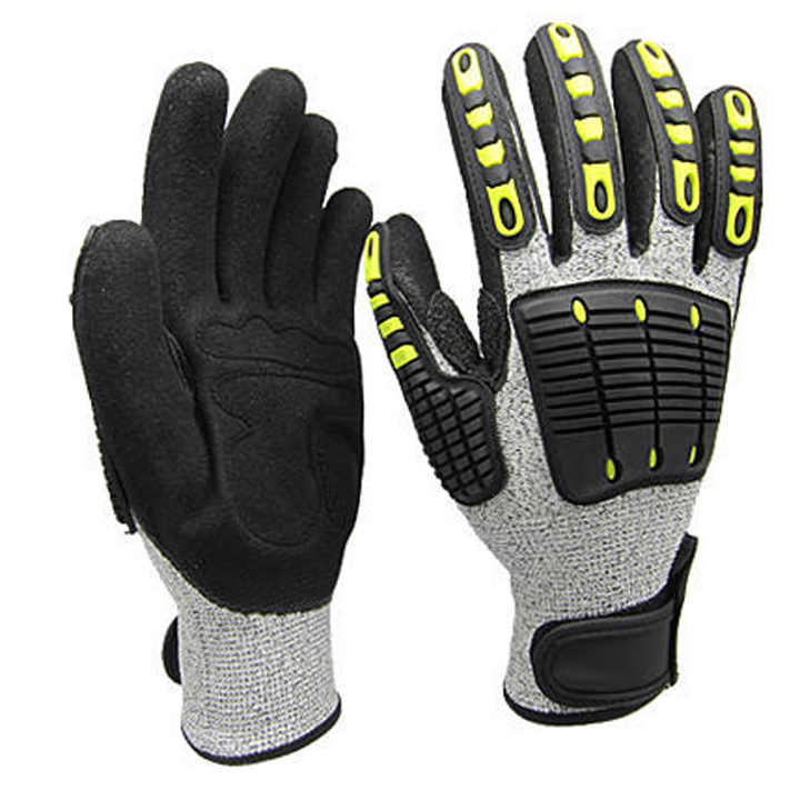 Work Glove Impact - Robuste Arbeitshandschuhe Schnittfeste Gummi-Bergbauhandschuhe Schutzausrüstung Stoßfeste