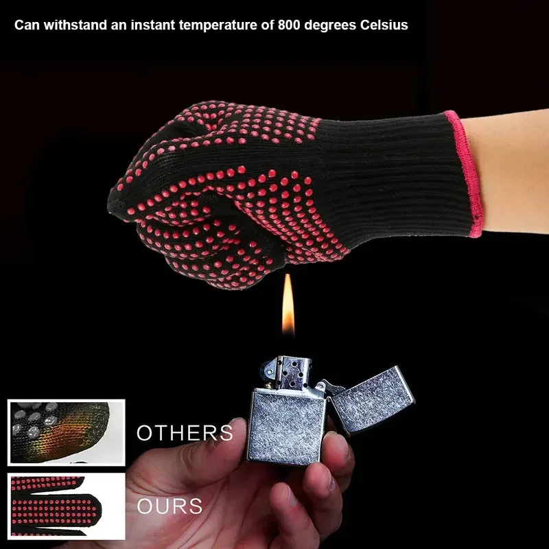 Oven Mitt Silicone - 1 Paar rutschfeste Silikon-Grillhandschuhe für Küche,