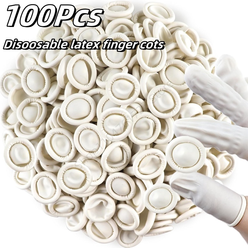 Latex Disposable Glove - 100 Stück Einweg-Fingerüberzüge aus Gummi, rutschfeste,