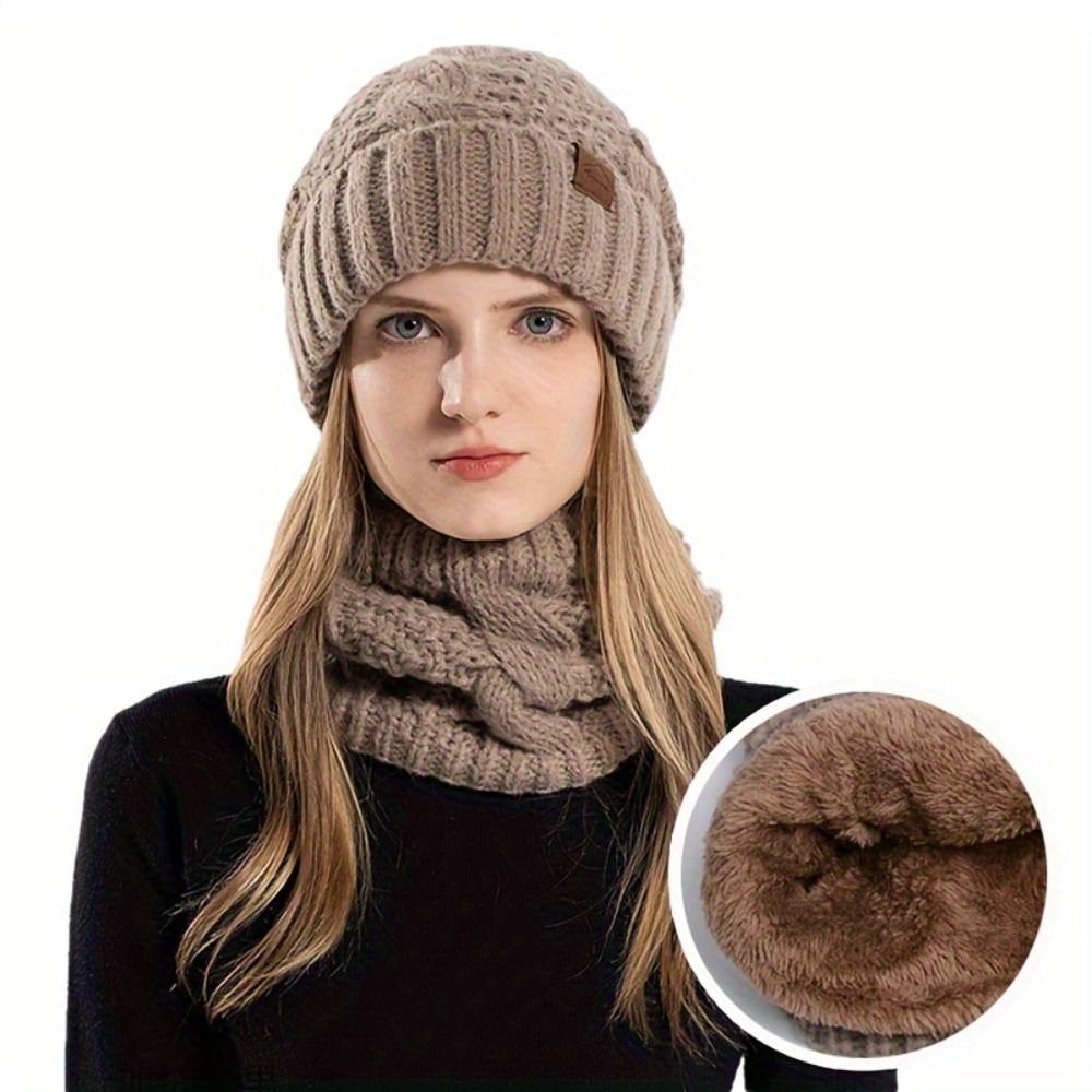 Wool Glove Lined - Weiche Winter-Mütze und Schal Set Fleece-Gefütterte