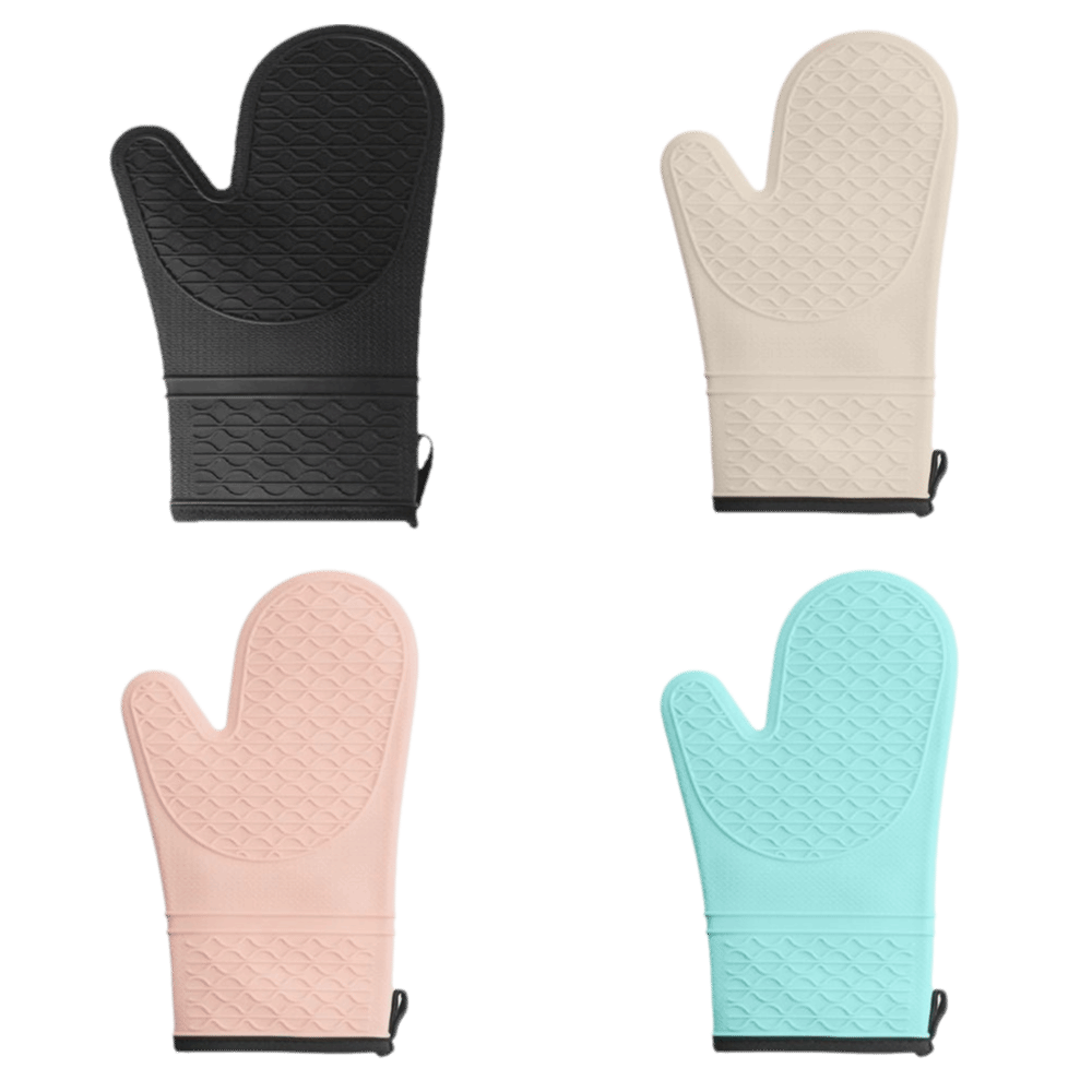 Oven Mitt Silicone - Lebensmittelechte Silikon-Ofenhandschuhe mit Wabenstruktur, Rutschfester Griff,